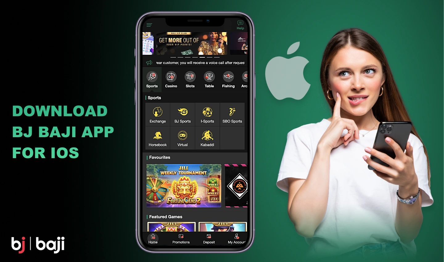 iOS کے لیے Baji موبائل ایپ آئی فون اور آئی پیڈ صارفین کے لیے دستیاب ہے۔