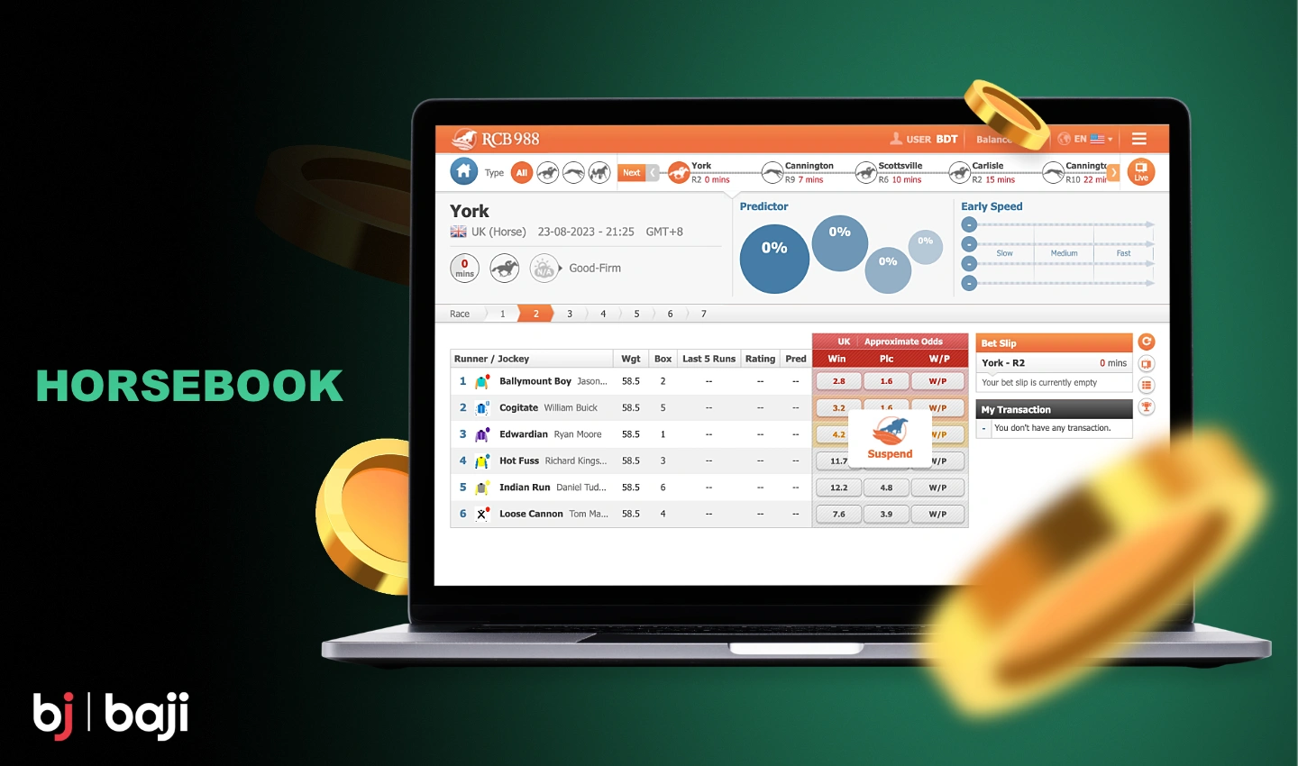 Baji پلیٹ فارم پر، آپ گھوڑوں کی دوڑ کی مختلف اقسام پر شرط لگا سکتے ہیں۔